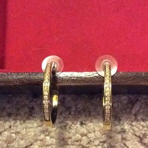 Touchstone Crystal gold hoops